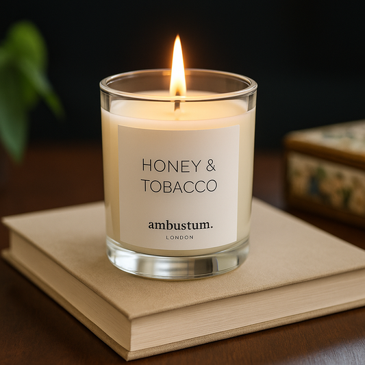 SAMPLE - Mini Clear Glass Honey & Tobacco Scented Candle